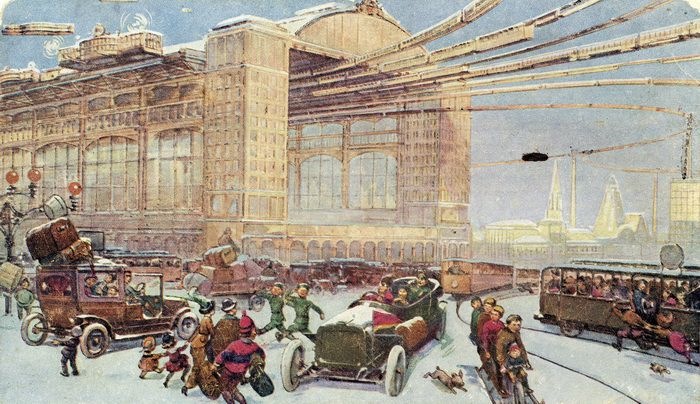 sovieight's tweet photo. Moscow of the Future. 1914. Futuristic visualization of “Einem/Red October” confectionary factory @ Moscow, Russian SFSR #futurism #sovietfuturism #sovietmoscow https://t.co/sGFFeJsu6e