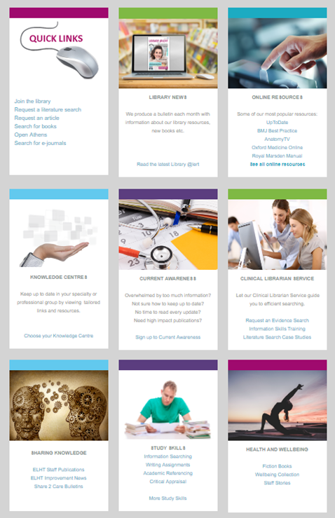 elhtlibrary's tweet photo. You can access all our resources on our #EvidenceHub website https://t.co/NO3sd4pqwN
Knowledge centres for your specialty, study support  and links to our catalogue &amp; online resources
#VirtualLibrary #NHSstaff 
@ELHT_NHS @ELHT_DERI 
@LibraryPatrick @bazzie1967 https://t.co/hFLjpPhxwH