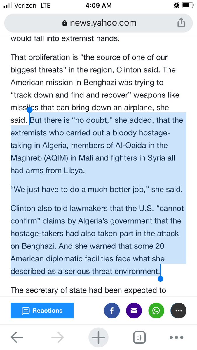 In the actual Yahoo story published two days following the Wikileaks email exchanges, references to Algeria do appear, however in a tone far less critical of Secretary Clinton, with Rep. Royce’s comments removed from the article entirely, apparently at John Podesta’s discretion.