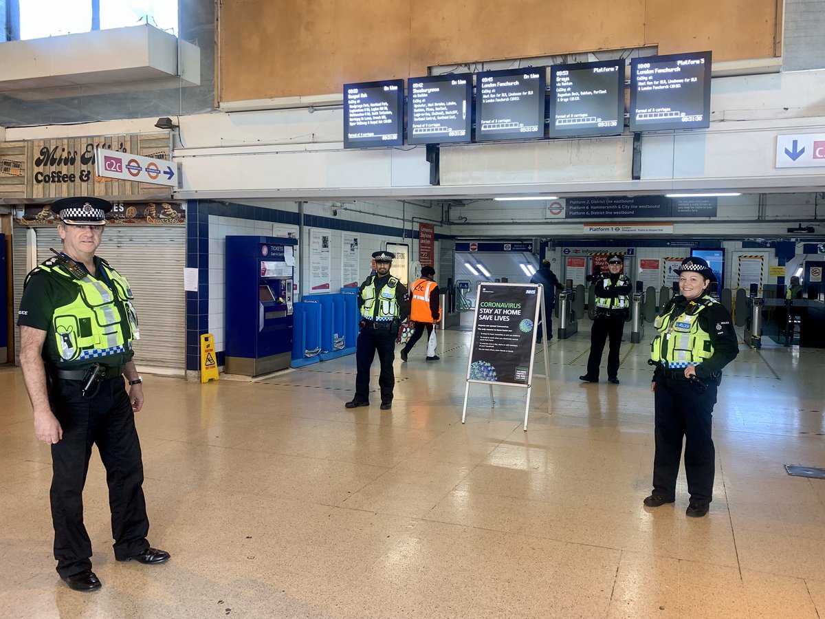 BTPFry's tweet photo. After making a nuisance of myself at West Ham... I’ve managed to meet some more of the team patrolling Barking Station and Custom House DLR Station to support @NHSuk staff working at the @NightingaleLDN 

Now on my way to Whitechapel to see which officers I can pester there! https://t.co/XHVE0e9Jho