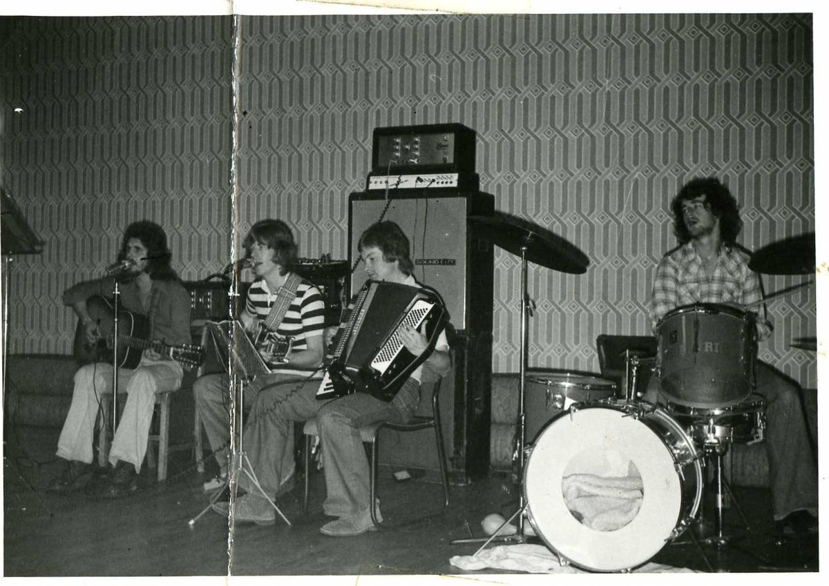 Runrig1973's tweet photo. As we mentioned during the #RunrigStream, the first time we ever performed Loch Lomond was at a wedding dance in the Royal Hotel, Ullapool circa '75/76.
Were any of you there?
Can you confirm the date?
Who were the happy couple? Attached is a pic of the band from that night. https://t.co/W1RU8d4NfU