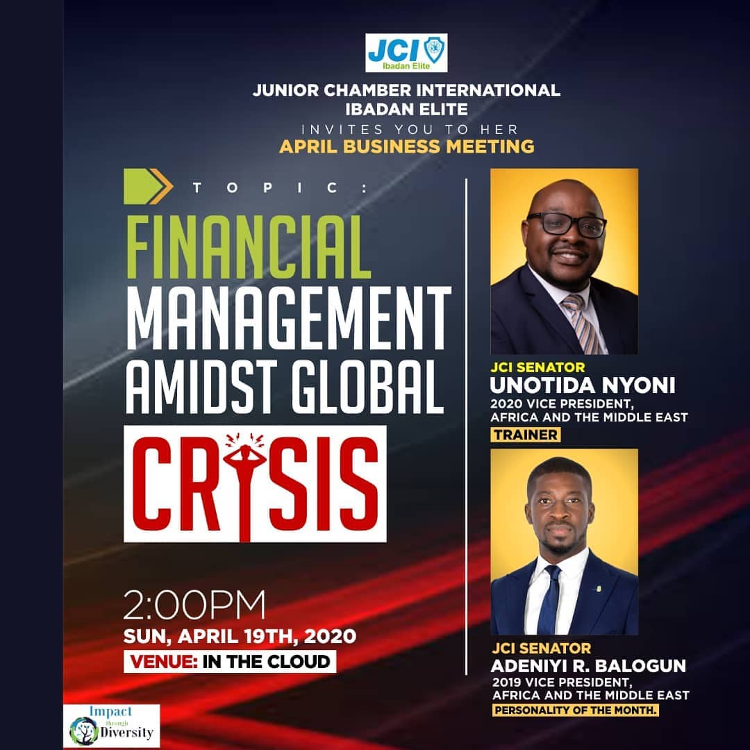 XtianaOjo's tweet photo. Join #jciibadanelite this Sunday, 19th of April, for our monthly business meeting.
https://t.co/x1ev2IbUgE
#iamelite
#activecitizen
#JCI
#extraordinaryservice
#iamrenewed
@TheSanmiAbiodun @MisterAlasiri @ToluSuper
@Johntale https://t.co/fKm83djTYQ