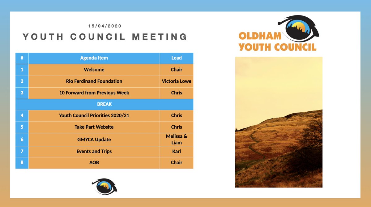 It's our full Youth Council meeting tonight! 15/04/20 , here is what we are getting up to digitally! Youth Councillors have been contacted on how to join, and we can't wait! Follow the thread below to see the detail of what we get up to #YouthVoice 📣🙌🏼