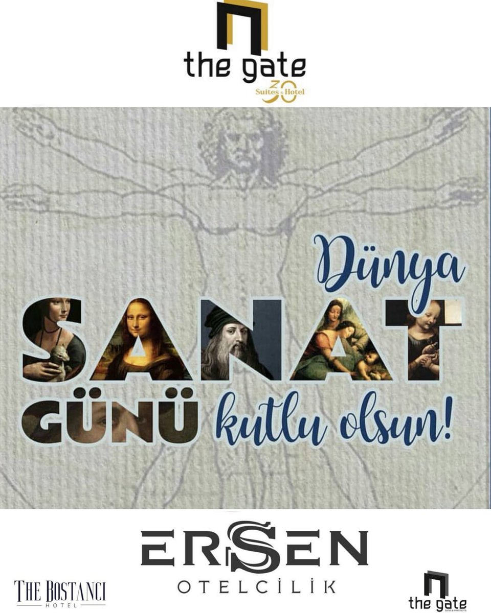 Sanat uygarlığın imzasıdır.Dünyasanat günü kutlu olsun
#evdekal #evdehayatvar #ersenotelcilik #thegate30suiteshotel #dünyasanatgünü #sanat #sanatdünyası #devlettiyatroları #konser #konservatuar #kültürveturizmbakanlığı #resim #sinema #tiyatro #heykel #sanatetkinlikleri #sanatçı