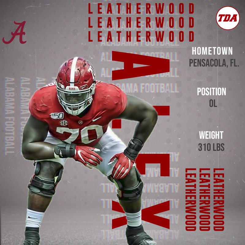 Touchdown Alabama on Twitter: "Alex Leatherwood returns to anchor the  Tide's offensive line. 💪… "