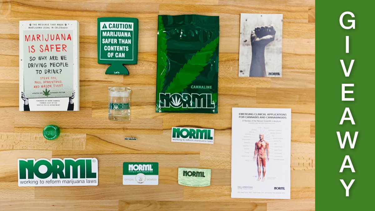 NORML's tweet photo. 4/20 GIVEAWAY! Retweet, like and leave a comment telling us why reforming marijuana laws is important to you. Must be following NORML. We’ll choose one commenter at random on 4/20 to win this exclusive NORML 2020 Membership Pack! 

#NORML #LegalizeAmerica #giveaway https://t.co/laKy2eInMI