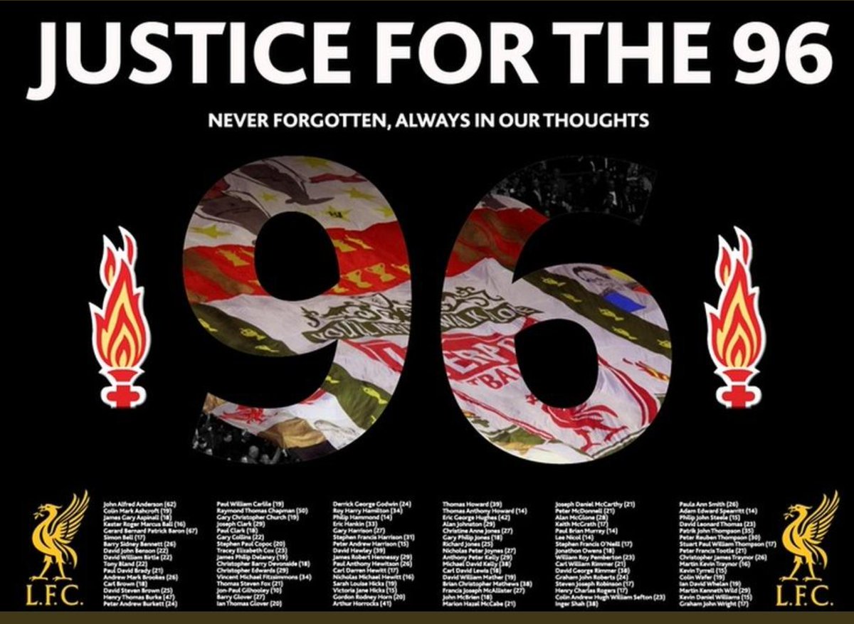 Thinking of the families of those who died at #Hillsborough 31yrs ago today +all those affected by it. Coping with a loved one's death is difficult but trying to deal with the cover up made this an unbearable tragedy. #LFC #StrongFamiles
#JFT96 
#YNWA