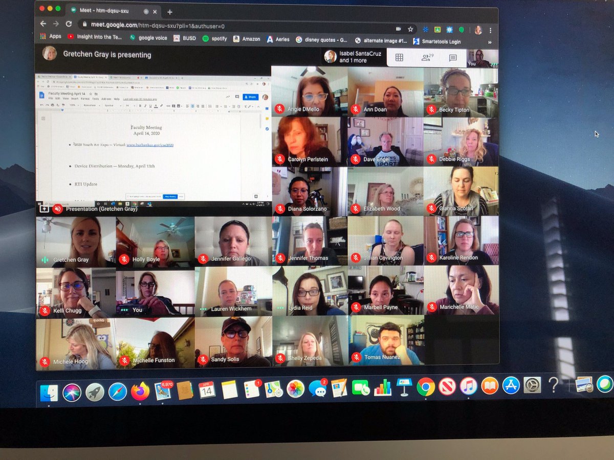 ThomasEdisonEl1's tweet photo. Our new reality....video faculty meetings!  Hate not being with my wonderful colleagues everyday! https://t.co/VQAhRMqldn