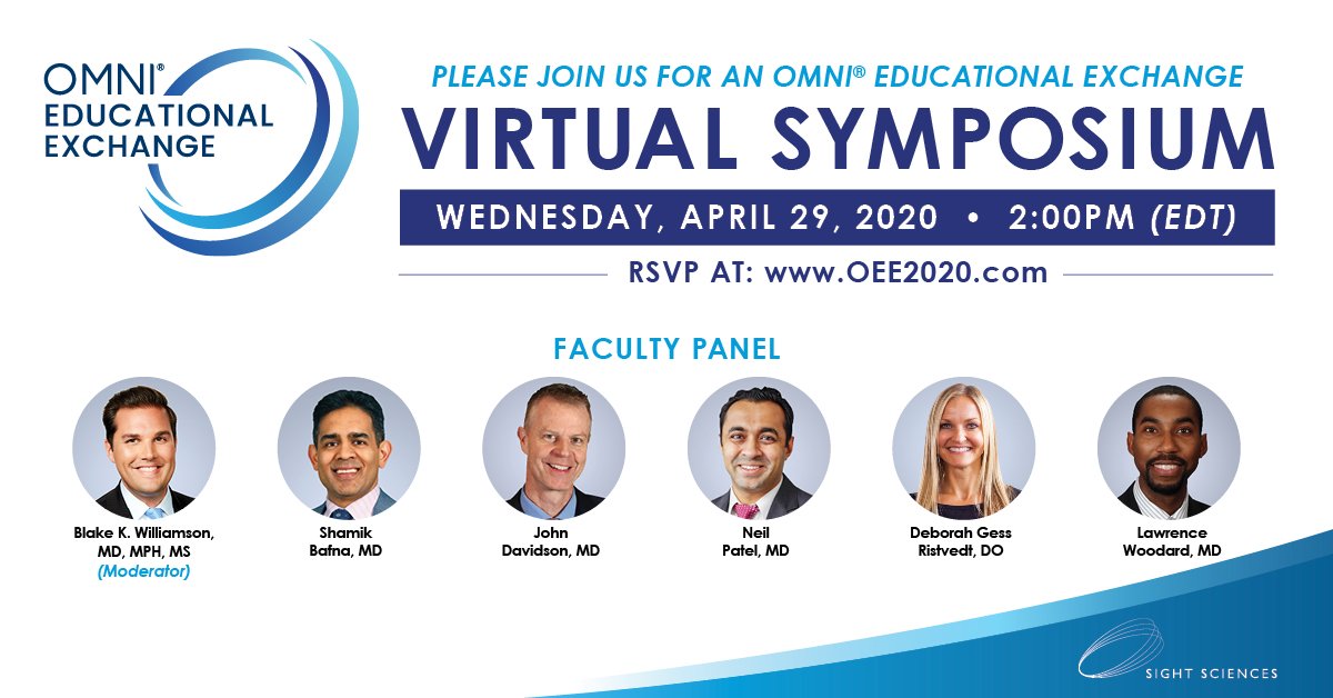 CRSToday's tweet photo. Connect with your ophthalmic colleagues and peers LIVE on April 29 at 2pm EDT in an interactive online symposium highlighting an implant-free #MIGS device with expert faculty panelists. Click to register: https://t.co/VXLcL1EYgV
#sponsored #sightsciences #omnisurgicalsystem https://t.co/fD1Tv0fFnb