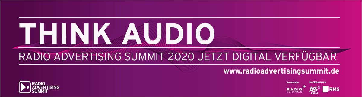 radio_ad_summit's tweet photo. Der #ras20 war als großes Branchen-Event geplant, aber der aktuellen Lage angepasst, sind die Inhalte des Kongresses und Audio-News jetzt #digital verfügbar. Themen rund um #Radio und #Audio werden wöchentlich in Newsletter und auf der Website erscheinen. #staytuned https://t.co/aV3rzjVi7L