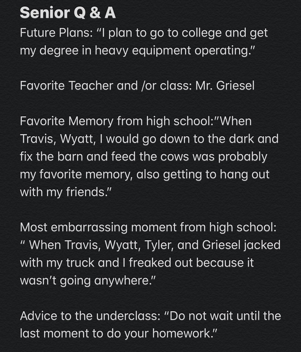 Senior Spotlight #12, Garrett Riggs!