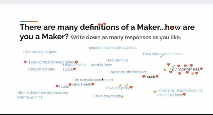KOCBird's tweet photo. Start with asking your students and staff how they are makers to avoid limiting definitions of making #inclusivemaking #makered Thank you @katyaskit @MiaSShaw for letting me join your class! @PennGSE https://t.co/c3GG9NrvR5