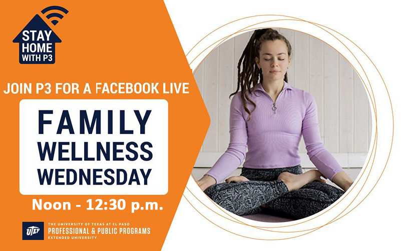 UTEPProvost's tweet photo. P3 will be live on Facebook today from Noon to 12:30 p.m. with an energizing exercise for the whole family. Join in! https://t.co/h5oyiJwNcK
#StayHomeWithP3 #Fit2Live https://t.co/9dmYYJ7JWK