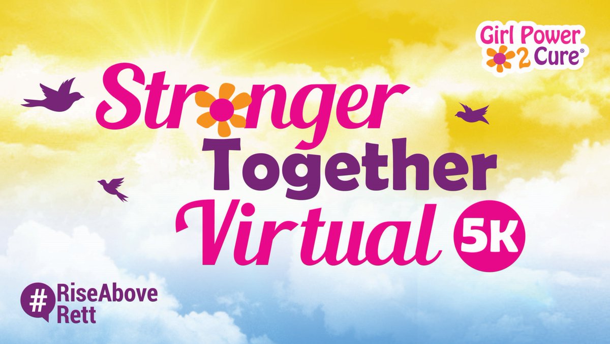 rettgirl's tweet photo. Join GP2C's Stronger Together Virtual 5K! Walk or Run over May 2 - 3rd weekend! Just $35 and Includes a finisher's medal. Sign up today: https://t.co/2fINOM3Bu2 
#RiseAboveRett #GirlPower2Cure #GP2CVirtual5K https://t.co/uDpGaECmb3