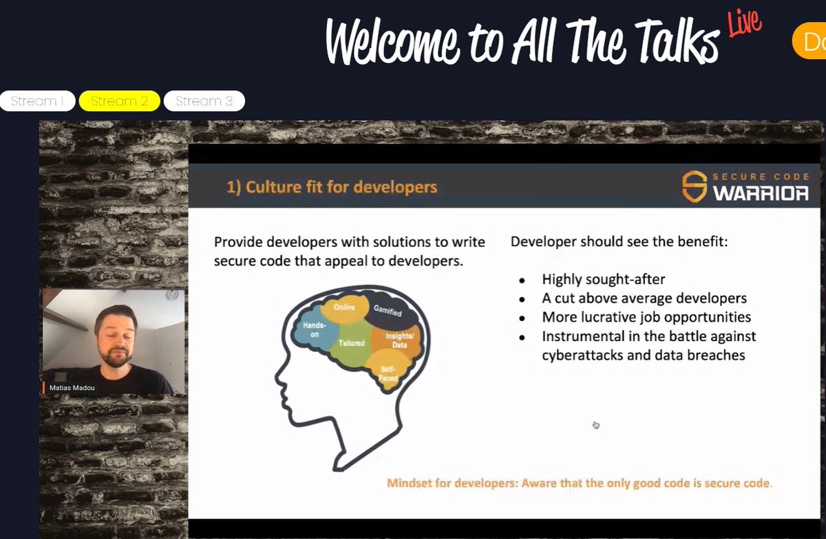 Joab_Jackson's tweet image. The value of a developer goes way up when they learn how to write secure code. They can work on more interesting systems too. A secure programmer is a more likely to be a good developer -- @mmadou talking #DevSecOps in @snyksec&apos;s #AllTheTalks #security #Dev