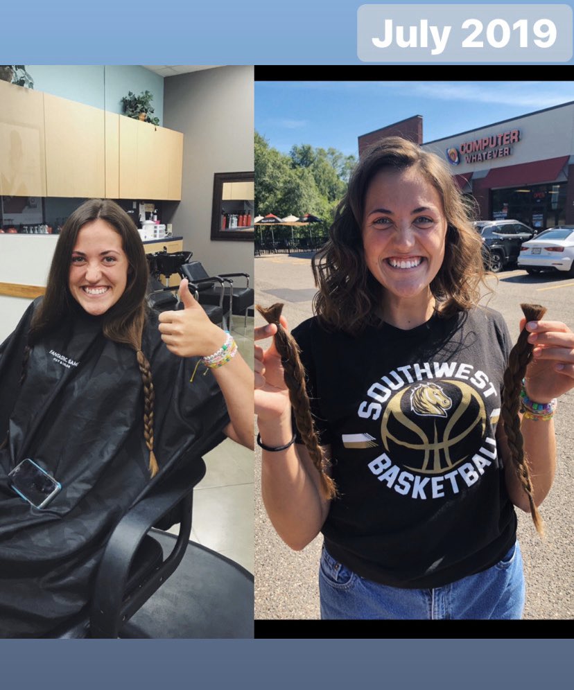 LilySchoknecht's tweet photo. PSA - hi, I know this quarantine kinda stinks, BUT it’s a perfect time to grow your hair out. Donating your hair after this craziness is over will give you a whole new look to take on the world &amp; a happy heart for helping someone in need!! Drop your pics if you’ve donated before! https://t.co/J8w21zGkBB