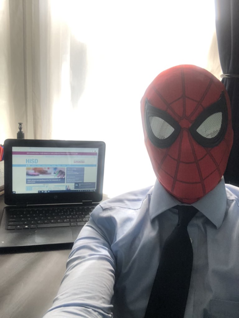 LDTexplorer's tweet photo. Sorry Ya’ll, I meant to post this yesterday for #HISDSpiritWeek Career Day; I wanted to be Spider Man as my future job. @parkplacees @GLEAL21 #HISDatHome #ParkPlaceEnrichment @QWhiting19 @markhil68244149 @rmarti11 @TwitchellKeisha @acorona214 @Marvel @SpiderMan https://t.co/b0bIO6X44u