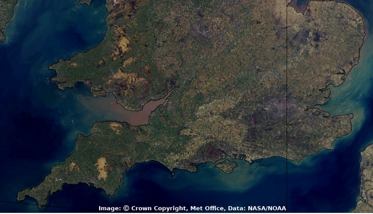 The entire southern part of the UK without a cloud in sight <a href="/MetOffice/">Met Office</a> #satellite image of the month for March: bit.ly/2IlUshZ 🛰️