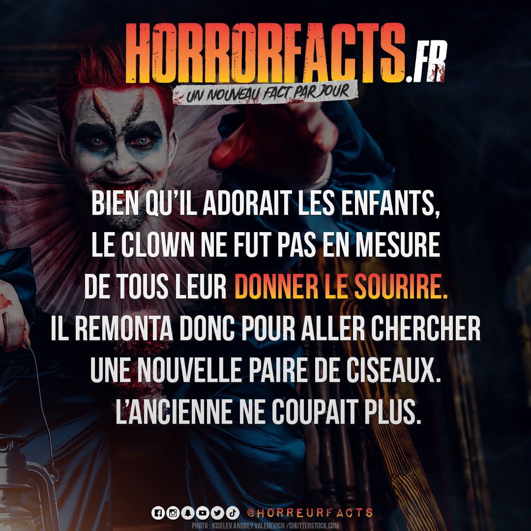 HorreurFacts's tweet photo. Plein de bons sentiments.

#clown #clowns #ciseaux #pairedeciseaux #ça #it #ça2 #humournoir #histoiredhorreur #histoirecourte #horrorstory #horrorstories #creepypasta #creepypastafr #creepypastafrance #macabre #horreur #horreurs #horreurfact #horreurfacts #horrorfact #horrorfacts https://t.co/XNnYxmJKWi