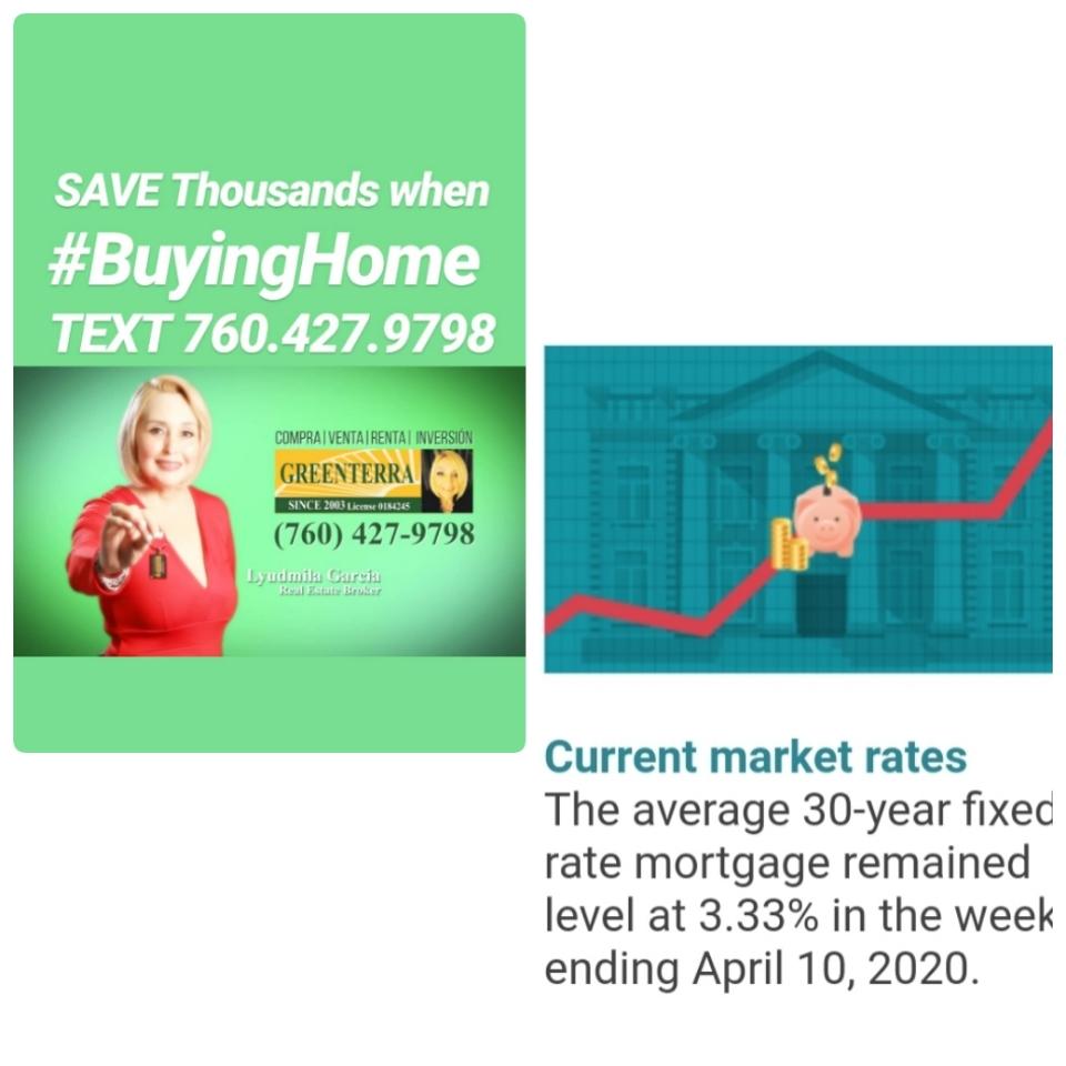 Today's Market Update: #ImperialValley  
LOW INVENTORY & lowest INTEREST can increase your purchase power.
CALL 760 427.9798
#GreenTerraRealty  #MarketSpecialists