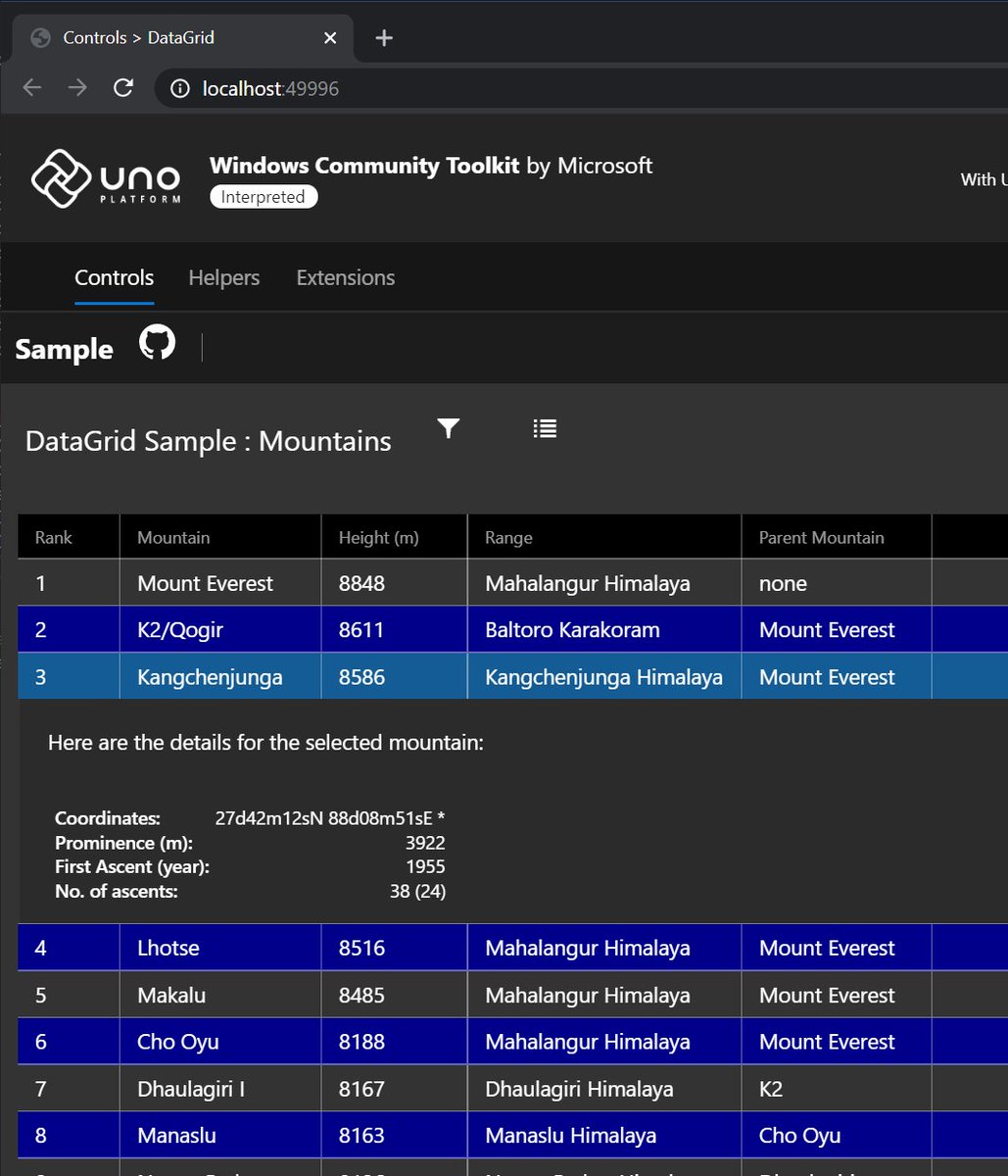 UnoPlatform's tweet image. We&apos;re brining Uno support to the latest #WindowsCommunityToolkit version with DataGrid, Expander and TabView  🔥 Thank you @XAMLLlama  for all the help! #WinUIEverywhere
