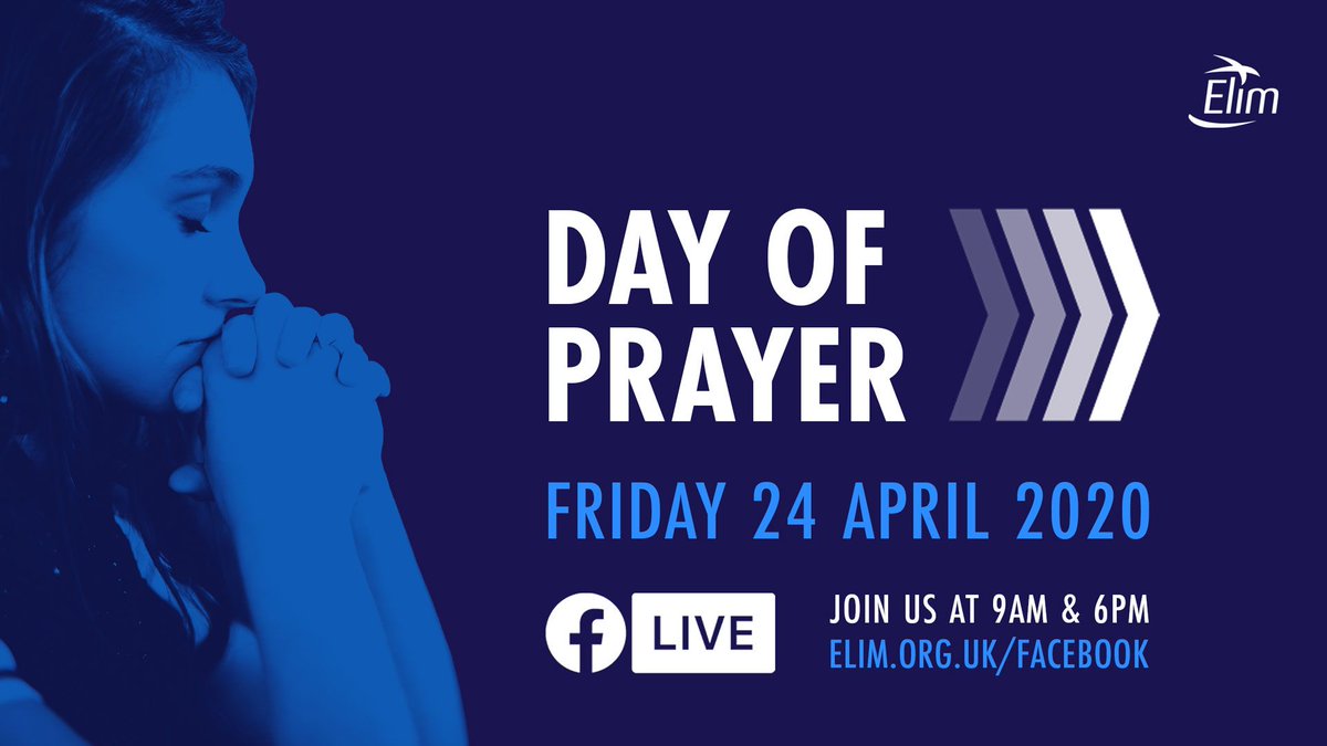 elimpentecostal's tweet photo. Join us to pray across the nations &amp; with the global #Elim family on Friday 24 April. We will be on Elim's Facebook Live at 9 am &amp; 6 pm, and look forward to bringing our prayers together for the healing of our people and our land. @ElimPrayerUK 

https://t.co/W2Cf8htEtn https://t.co/rUiaAtHyS7