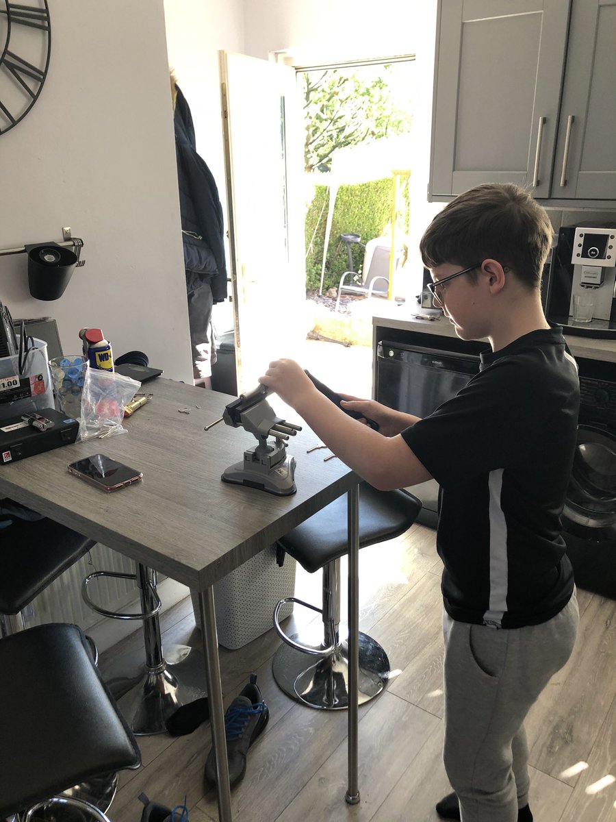 ReLocksmith's tweet image. Had myself a little apprentice today.  He was chuffed with his first open.  #LockdownPractice