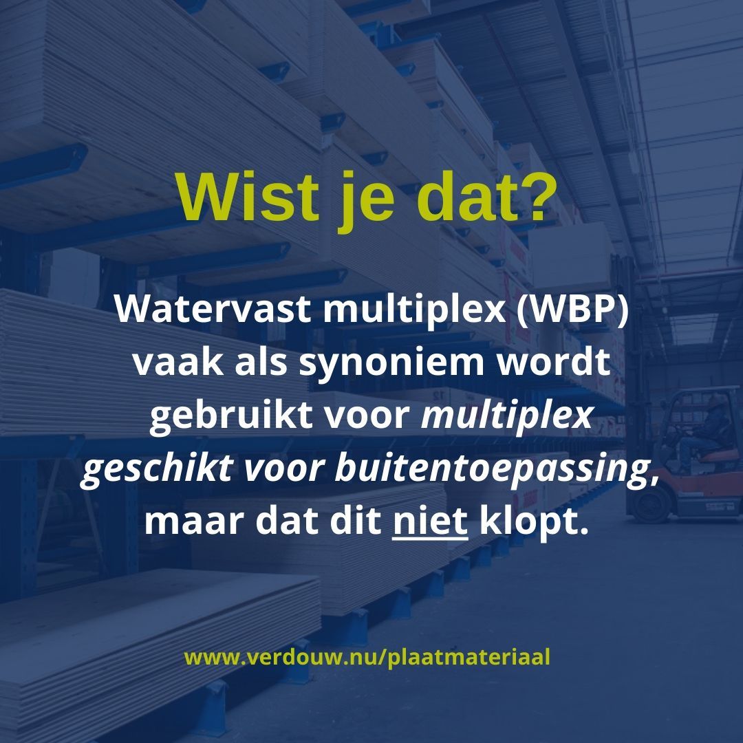 🟢Wist je dat...

Watervast multiplex (WBP) is een term die zeer veel naar voren komt in de bouwwereld. Elke bouwer of aannemer gebruikt het regelmatig. Vaak wordt dit gekoppeld aan 'multiplex voor buiten', maar klopt dat?

Lees het antwoord👇
bit.ly/2qzYLdZ