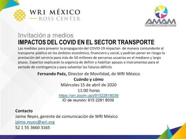WRI_Ciudades's tweet photo. #HOY A las 11:00  @FerPaezWRIMX dialogará con medios de comunicación acerca de la importancia del transporte público como recurso necesario para hacer frente a la pandemia de COVID-19 🚎

#AtenciónPRENSA Únete a la conversación👇 https://t.co/nfJeVgLj9X