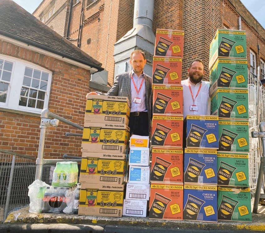 BrunoMilin's tweet photo. In partnership with @newhallschool and @ChartwellsInd, we are donating snacks to the local Foodbank in Chelmsford to support people in needs and the NHS. #SupportTheNHS #heroes #supportourcommunity https://t.co/M0DH7eyNtA