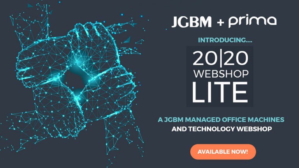 JGBM have launched their new Office Machines &amp; Technology webshop, 20/20 Lite. Featuring direct integration into Prima Cloud and linking from your Prima GO Webstore. They're currently offering 6 MONTHS FREE for Prima customers, check it out here 👉primso.co/2020Lite <a href="/JGBMUK/">JGBM Ltd</a>