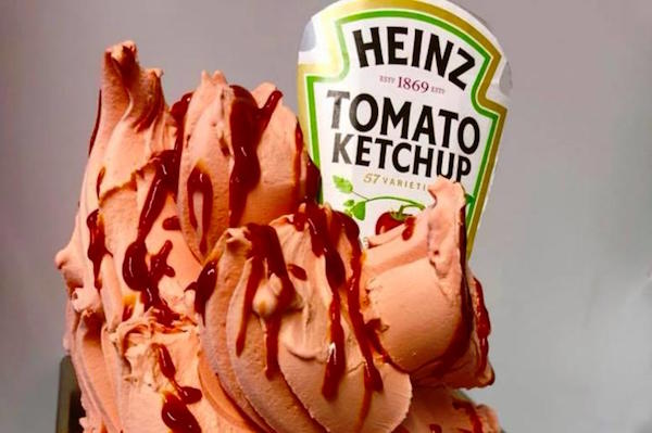 ketchup ice cream-makes u angry-not as angry as the mayo ice cream but VERY CLOSE-gets suspended twice a month-probably k!IIed someone
