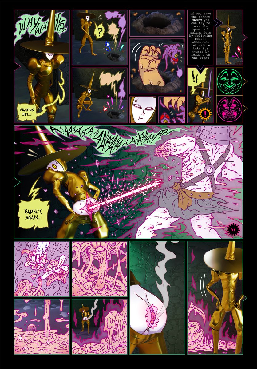 Hollow_Press's tweet photo. How long have you wanted a gamecomic?
autumn 2020!
by the brothers @D_Genchi  and William Genchi

(if actually you cant read and understand this preview it's totally normal,
obviously it will be a sequential reading with multiple options and ways of reading)

stay tuned! https://t.co/u8NvSjMrcj