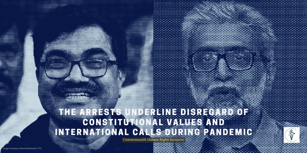 The arrests of Anand Teltumbde & Gautam Navlakha on Dr BR Ambedkar's birth anniversary underlines disregard of constitutional values & international calls for release of human rights defenders, not their detention, especially at a time of COVID-19 pandemic.