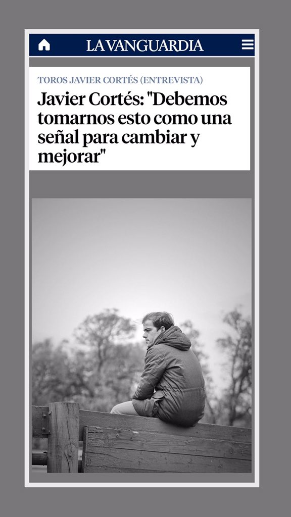 📰 <a href="/LaVanguardia/">La Vanguardia</a> #ENTREVISTA a Javier Cortés: “Debemos tomarnos esto como una señal para cambiar y mejorar” lavanguardia.com/vida/20200412/…
