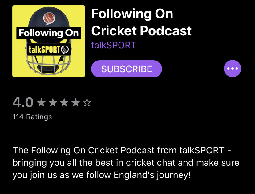 Cricket Podcasts: @SkyCricket &  @Cricket_TS for news and discussion.  @gregjames &  @jimmyanderson9 ‘s  @bbc5live Tailenders pod for an alternative view on cricket  #Cricket