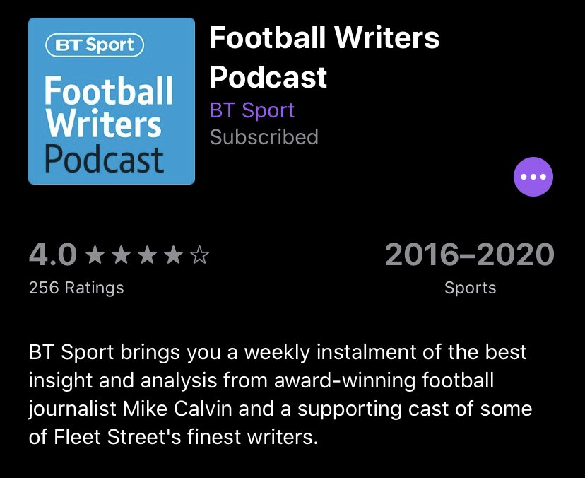 Football Podcasts: @SkySportsPL featuring  @GNev2 and  @Carra23 &  @talkSPORT covering the Premier League’s news and match analysis (when not in lockdown).  @btsportfootball ‘s football writers podcast hosted by award winning journalists and covering everything football  @PL  #football