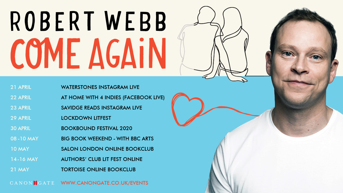 On which note, I& #39;m SO excited to share with you the BRAND NEW TOUR for  @arobertwebb& #39;s novel,   #ComeAgain. It takes place across multiple platforms, with brilliant folk from across the book world. We& #39;re proud to work with them all, and would love to see you there too. Do join us!