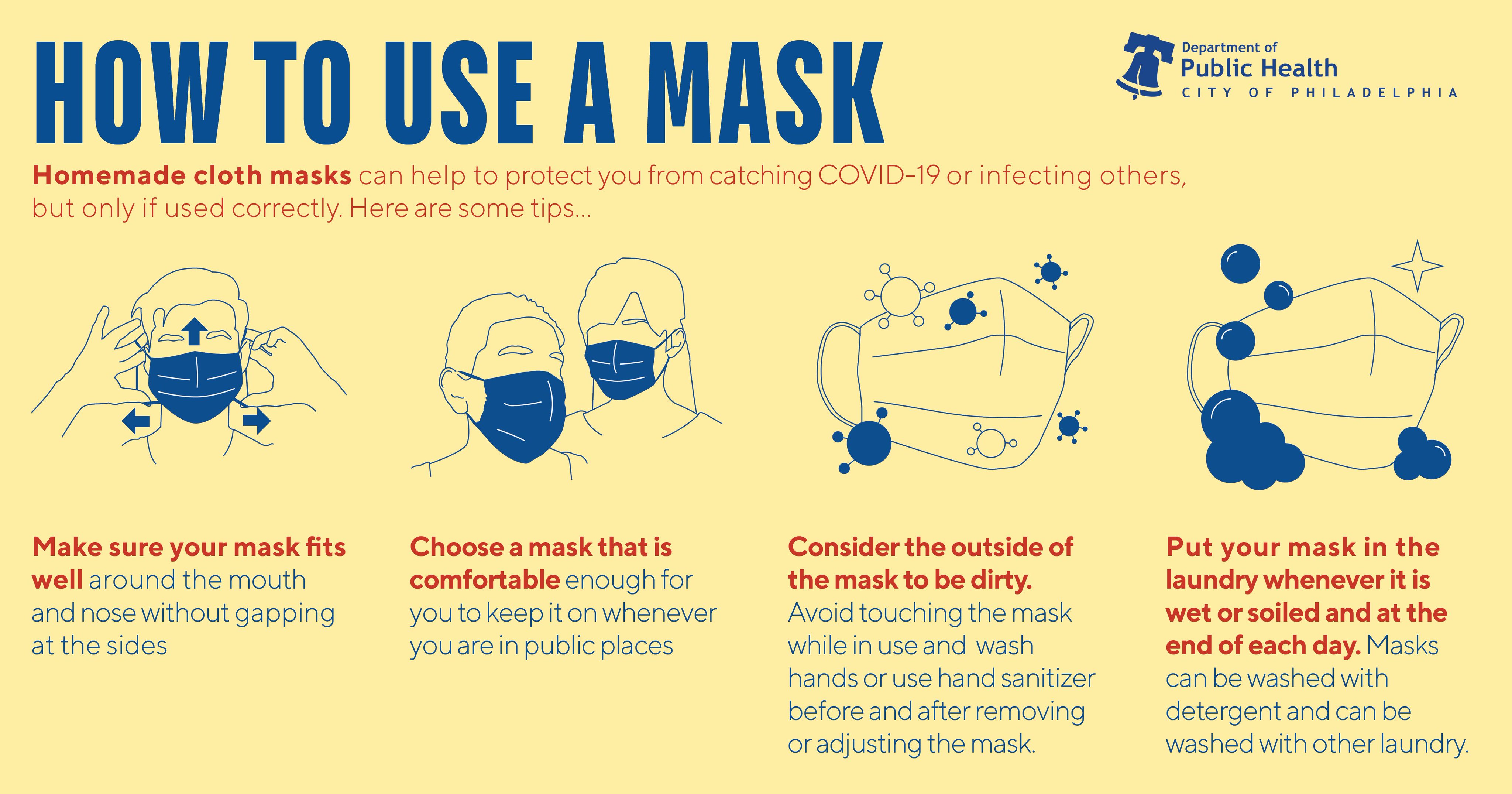 Philadelphia Public Health on X: When wearing a face mask