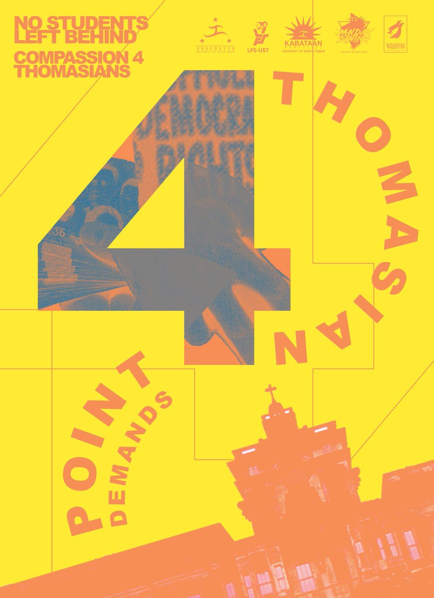LFSUST's tweet photo. WHAT ARE THE THOMASIAN 4-PT DEMANDS?

These are the collective calls of the Thomasian community! Let us continue to fight for our wellbeing, livelihood and democratic rights!

Sign the petition! https://t.co/KOM0u2TWrj 

#CompassionForThomasians 
#NoStudentLeftBehind https://t.co/eQLKrVibrB
