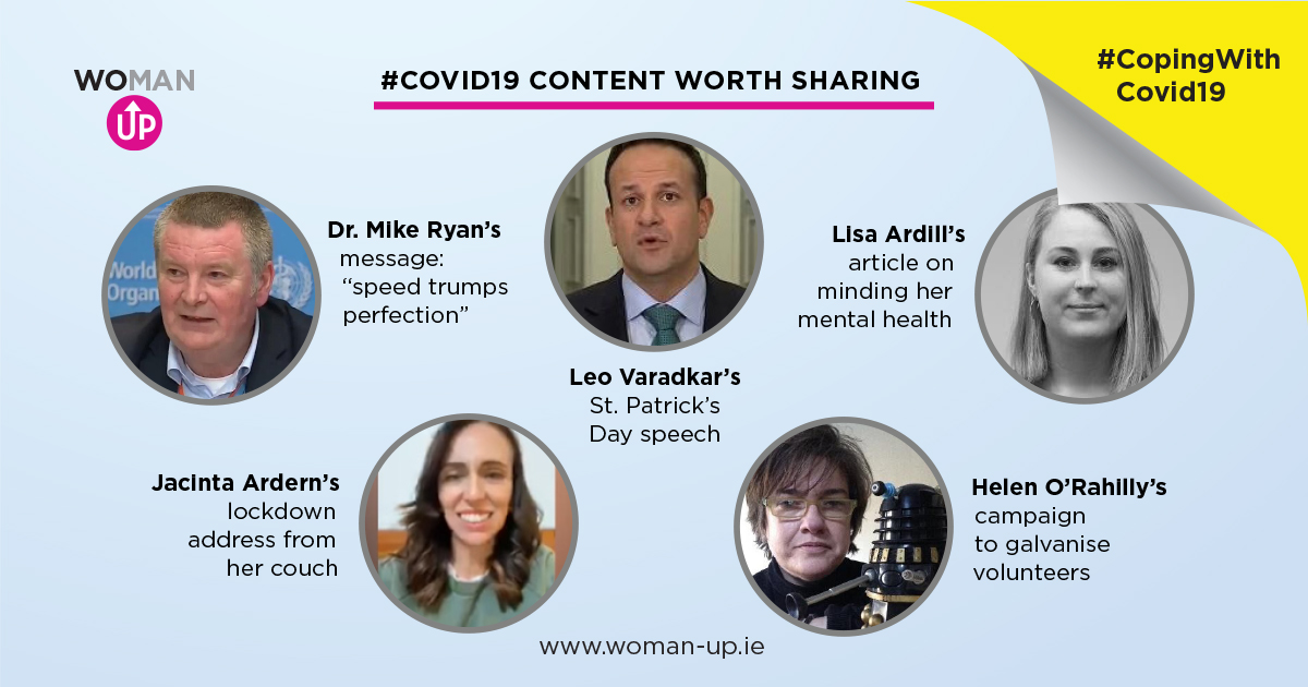 What #Covid19 content I'm sharing &amp; why. <a href="/DrMikeRyan/">Mike Ryan</a> <a href="/jacindaardern/">Jacinda Ardern</a> <a href="/HelenORahilly/">Helen O'Rahilly</a> <a href="/LeoVaradkar/">Leo Varadkar</a> &amp; <a href="/ElseeArdill/">Lisa Ardill</a> have shown leadership &amp; courage. My piece on #media in <a href="/WomanUp_Leaders/">WomanUp</a> #CopingWithCovid19 series is on thinkbusiness.ie/articles/stay-…