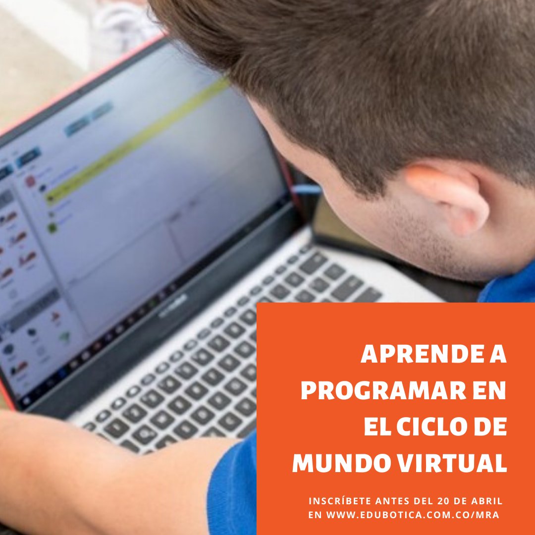 EduboticaInc's tweet image. Desde los 4 años puedes aprender la lógica de programación 🤓 en My Robot Academy. Aprovecha e inscríbete antes del 18 de abril para comenzar tu camino hacia la innovación en My Robot Academy Virtual.

edubotica.com.co/MRA⠀⠀⠀⠀⠀⠀⁠
⁠
⁠
#MyRobotAcademy #programming