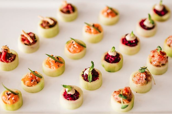 Loving all the colours in <a href="/KissedCaterer/">KisstheCookCatering</a>'s Asian Tartare Platter with Ahi Poke Tuna, Beef Tataki, Spicy Salmon and Beet Tartare!