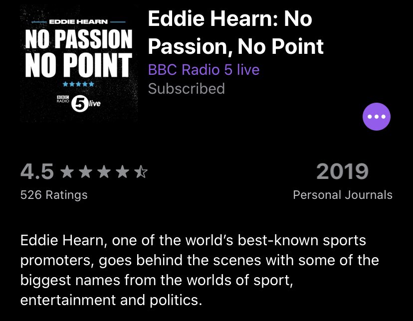 World of Sport Podcasts: @EddieHearn - interviewing stars from the sporting/entertainment world.  @frankwarren_tv - also interviewing huge stars, but covering sports, journalists, politics and more