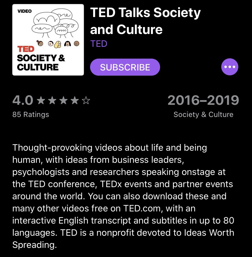 Ted Talks:Some great content found on  @TEDTalks - definitely worth going through their archives and finding relevant or random listens  #TedTalk