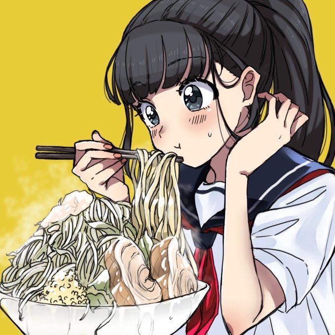 りょーじ 松浦あすかさん Sorato Ma に新しいアイコンを描いて頂きましたー この二 系ラーメンを食べる女の子は誰 って思った人は Oarinpikku をチェック こんな可愛い女の子に食べられるラーメンは幸せ者だな 容器に伝わる汁も最高