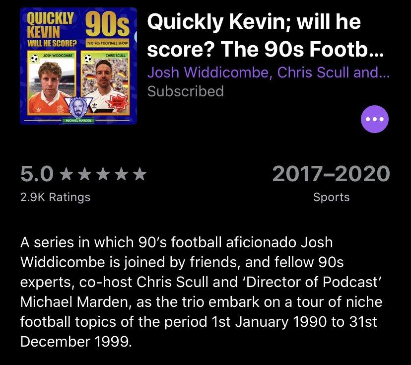 More Football Podcasts (sorry): @QuicklyKevin - covering all 90’s football nostalgia (I was born ‘96 but still very funny and interesting)  & The Big Interview and  @BumperGraham is a series of interviews with managers, pro’s and big names within world football  #football