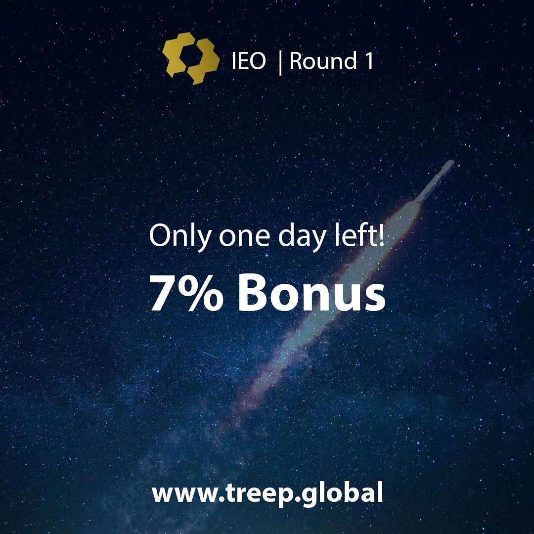 GlobalTreep's tweet photo. 7% Bonus! 😱

Last days of the 7% bonus. There is only 24 hours left for this super opportunity to end. Buy now. https://t.co/K20JvuH87U 🚀

#ico #crypto #globalcrypto #treepglobal  #cryptocurrencies #investment #blockchain https://t.co/OThcgmC0Cf