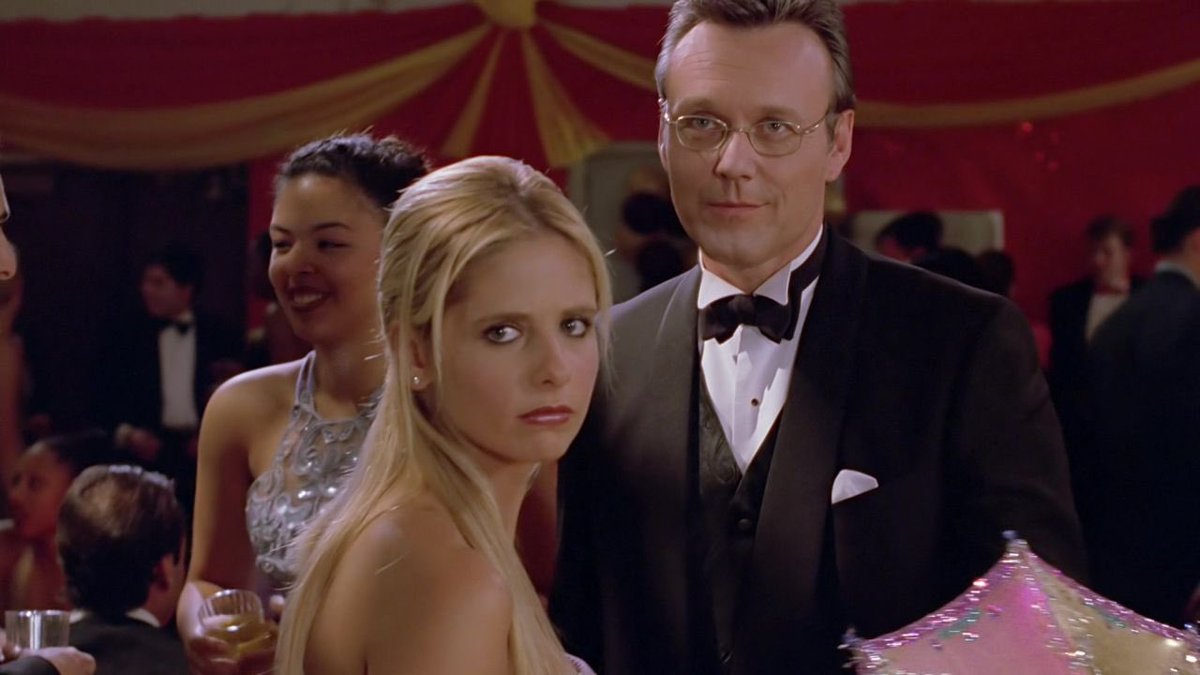 Rupert Giles, part 10: prom chaperone -showed up to “guard against hellhounds” but really only here for two reasons: to eat the finger foods and to dunk on Wesley