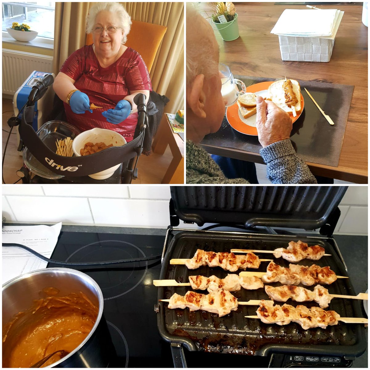 Saté-middag afdeling 1, bewoners met eigen recept helpen zelf mee met de lunch💖💖💖 #samentegencorona #StayHomeSaveLives #survivors💪 <a href="/AxionContinu/">AxionContinu</a>